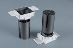 Small steel cannon spotlight - square single head / embedded