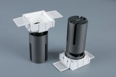 Small steel cannon spotlight - square single head / embedded