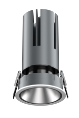 Small steel cannon spotlight - round surface ring / embedded