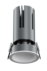 Small steel cannon spotlight - round surface ring / embedded