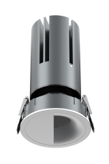 Small steel cannon spotlight - round surface ring / embedded