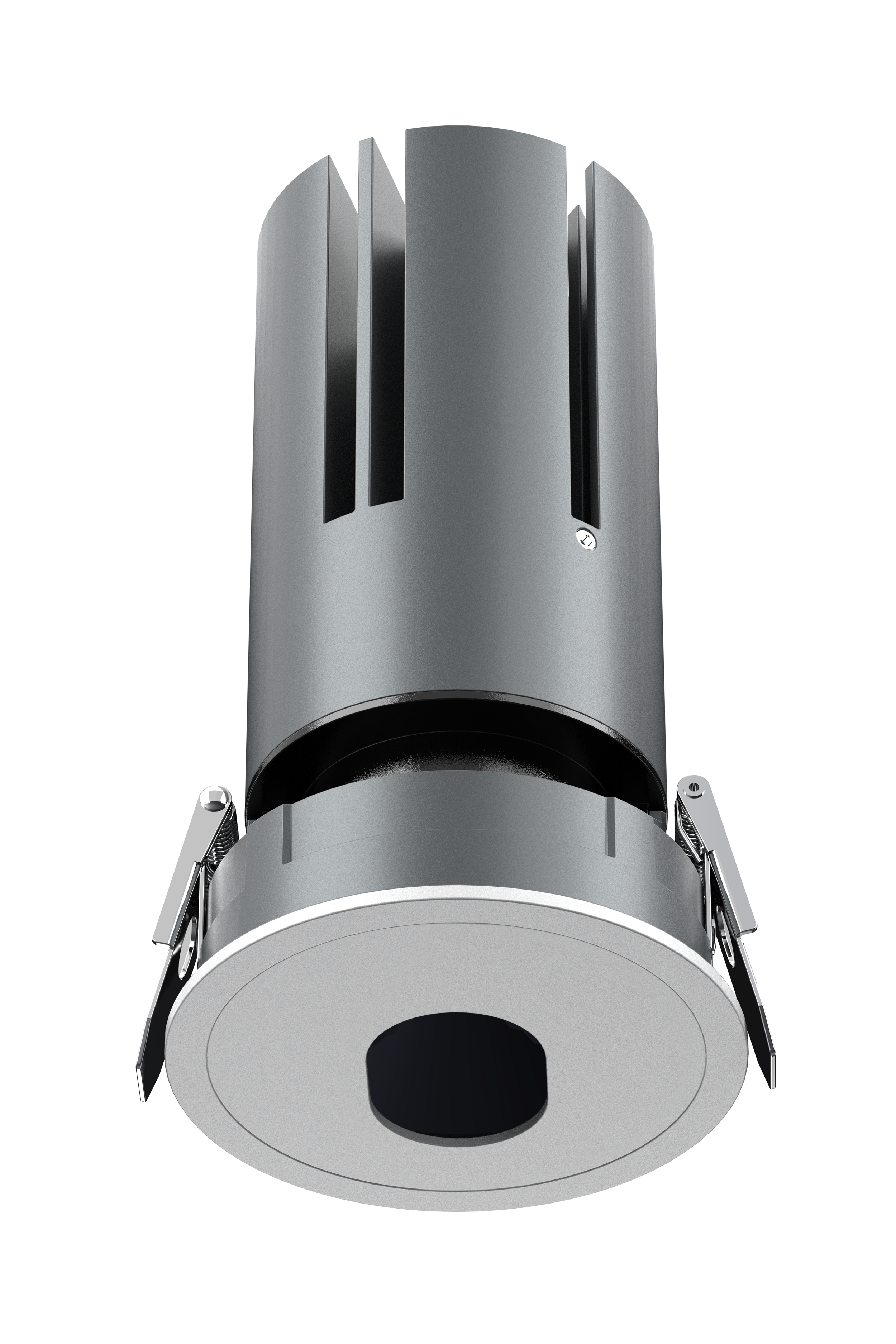 Small steel cannon spotlight - round surface ring / embedded