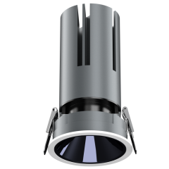 Small steel cannon spotlight - round surface ring / embedded