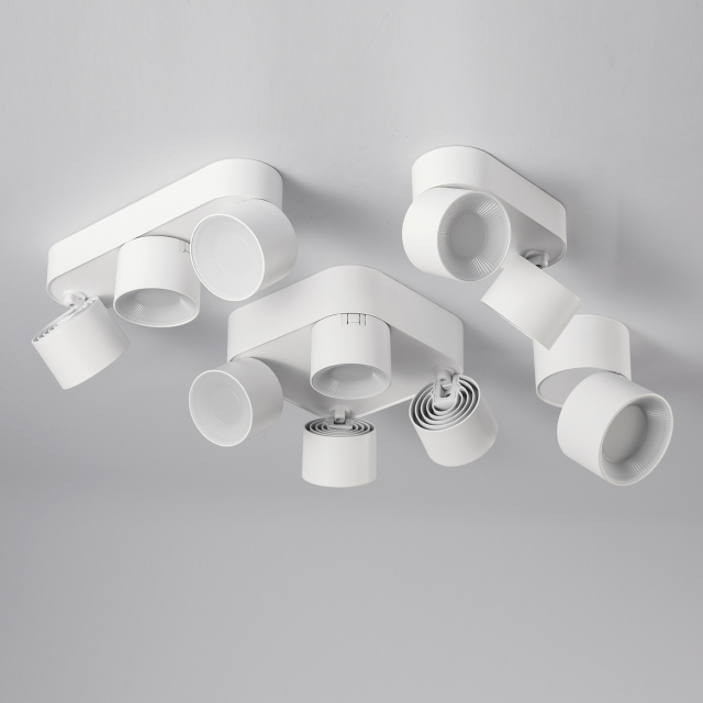 Surface Mounted Downlight, 1-4 Heads Available, 360° Rotatable Adjustable Angle Ceiling Light