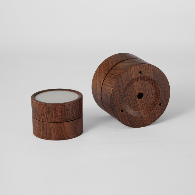 Walnut Wood Grain Surface Mounted Downlight, No-Drill Adjustable Angle Ceiling Light