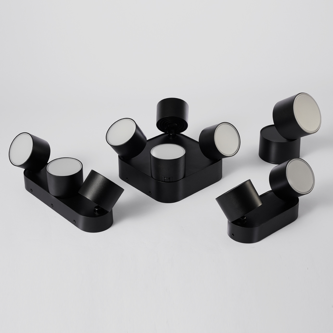 Surface Mounted Downlight, 1-4 Heads Available, 360° Rotatable Adjustable Angle Ceiling Light