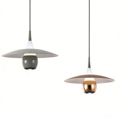 Small Waist Drum Pendant Light with Up & Down Light