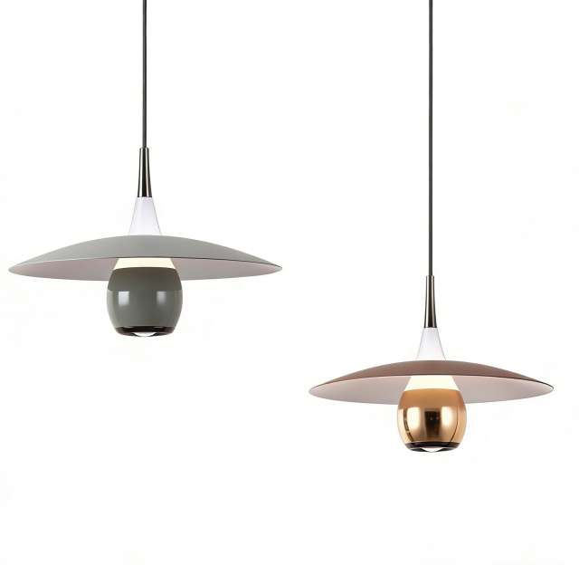 Small Waist Drum Pendant Light with Up & Down Light