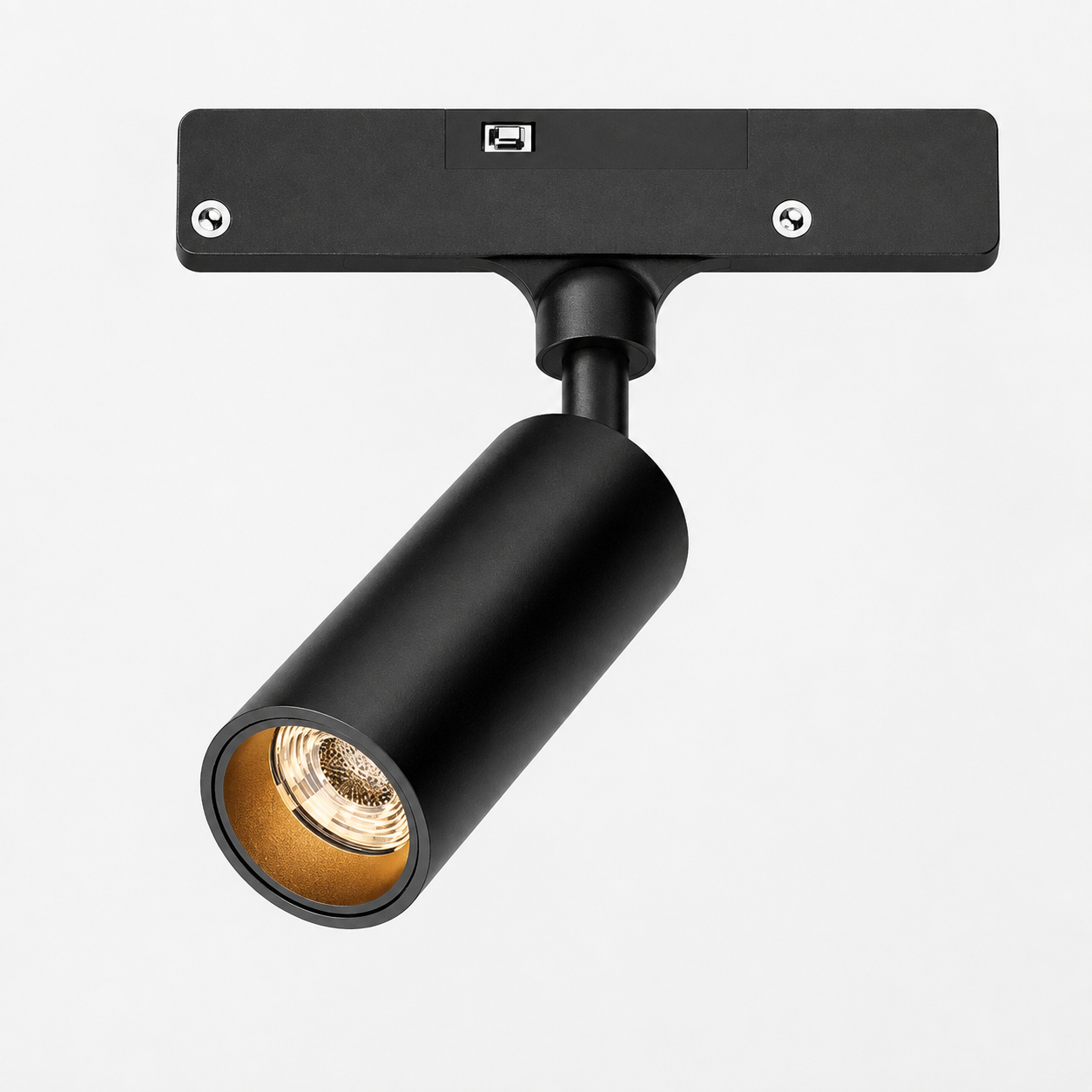 VOC DR5-SP 24V magnetic track COB spotlight module in matte black with warm gold reflector
