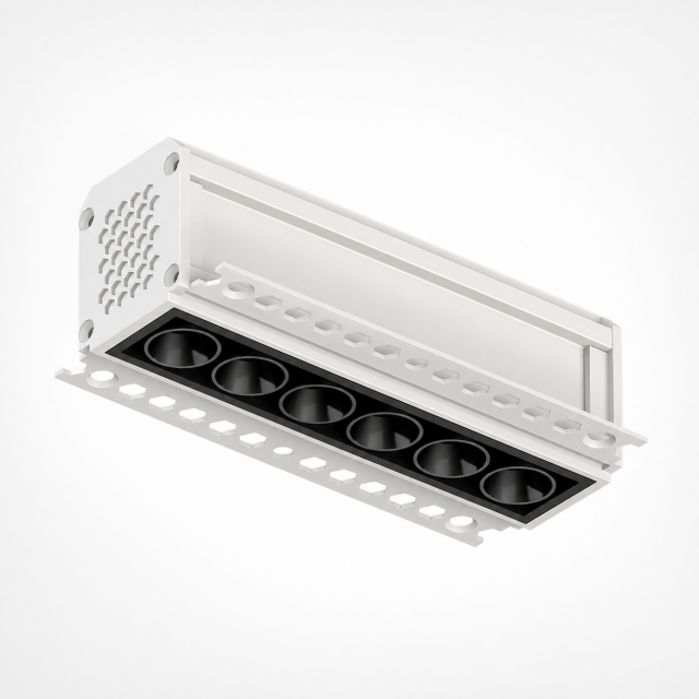 CE-XTD-B-S06 10W Trimless Anti-Glare Recessed Linear Grille Downlight