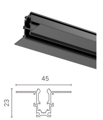 VOC Lighting DR5 DR5-RECESSED Recessed Magnetic Track Profile