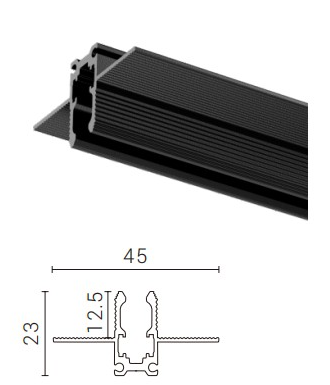 VOC Lighting DR5 DR5-RECESSED-12.5 Recessed Track Profile (12.5mm Detail)