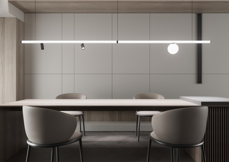 TB15 lighting in dining and shared tables