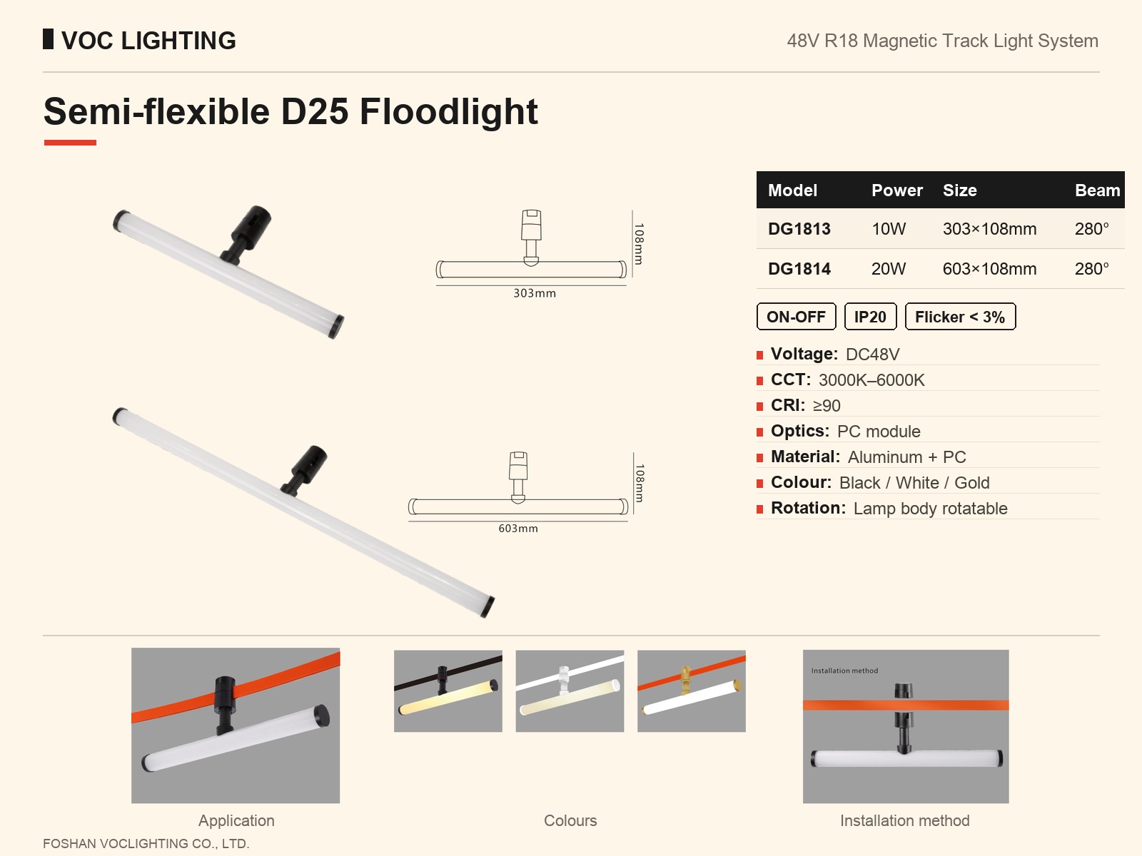 DG1813 / DG1814 Semi-flexible D25 Floodlight