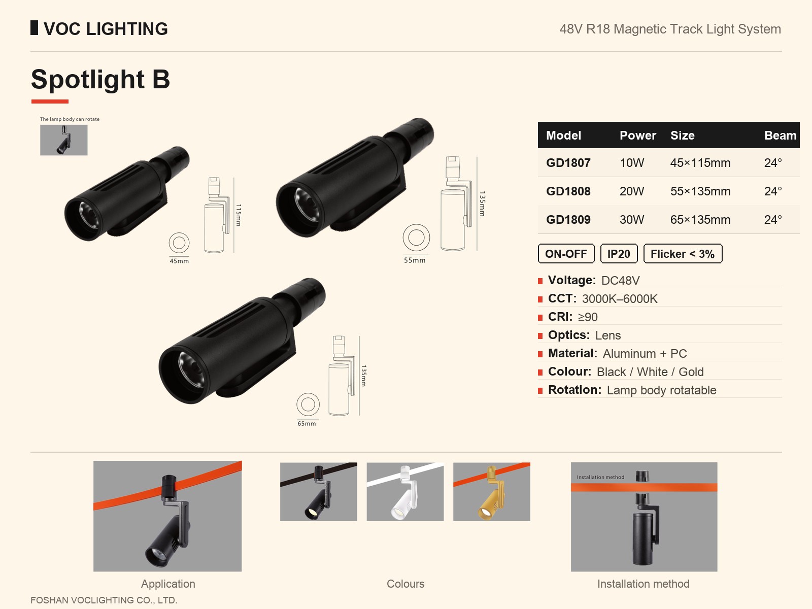 GD1807 / GD1808 / GD1809 Spotlight B