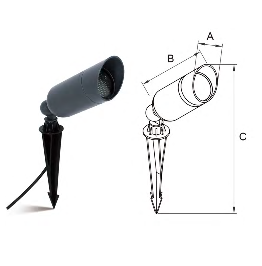 MB23-0101 spike light and original dimension drawing
