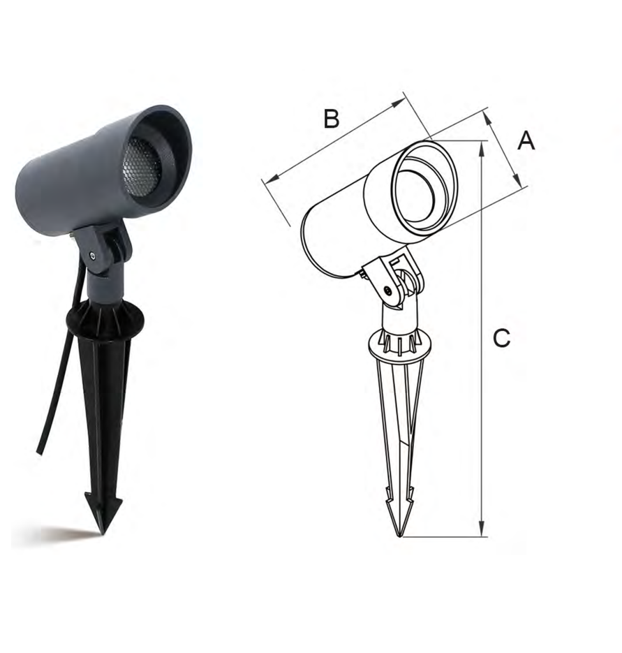 MB23-0102 Spike product illustration and drawing