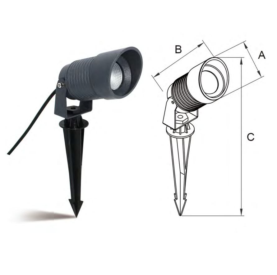 MB23-0103 Spike product illustration and drawing