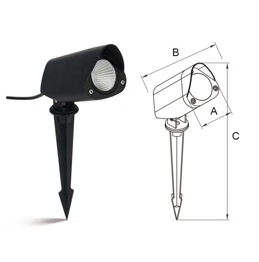 MB23-0114 Spike product illustration and drawing