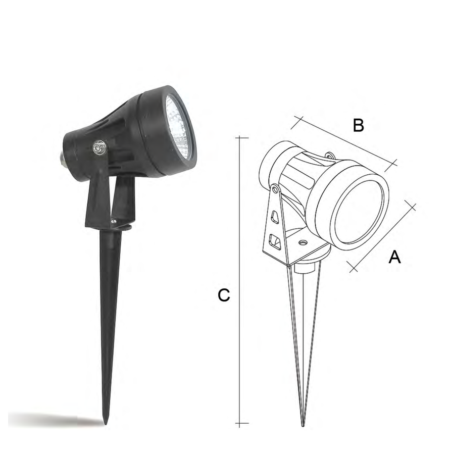 MB23-0121 Spike product illustration and drawing