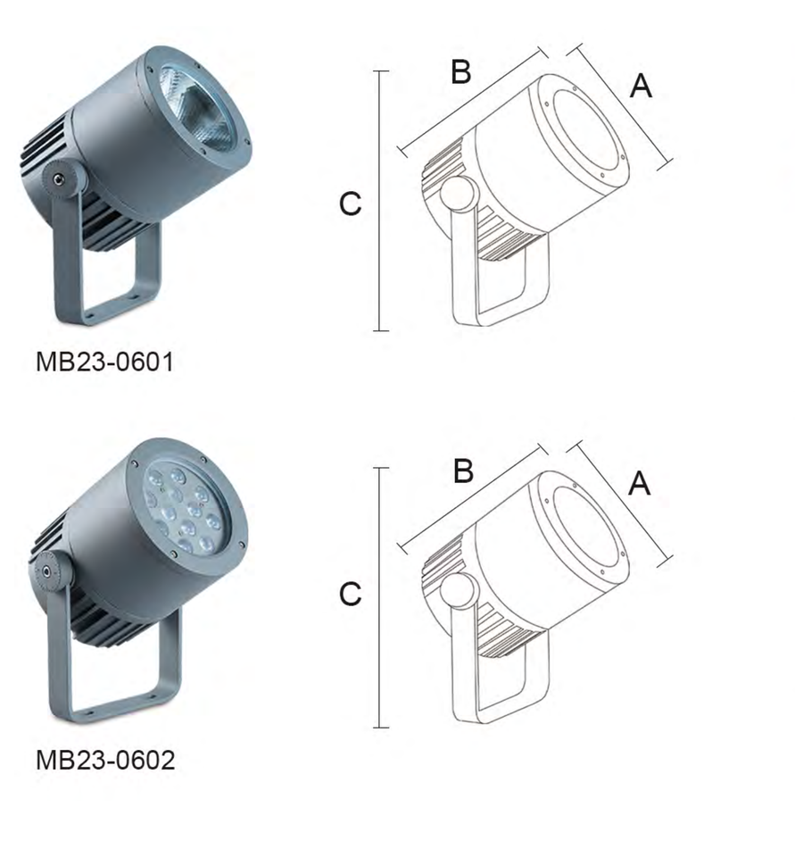 MB23-0601 / MB23-0602 Ground / bracket product illustration and drawing