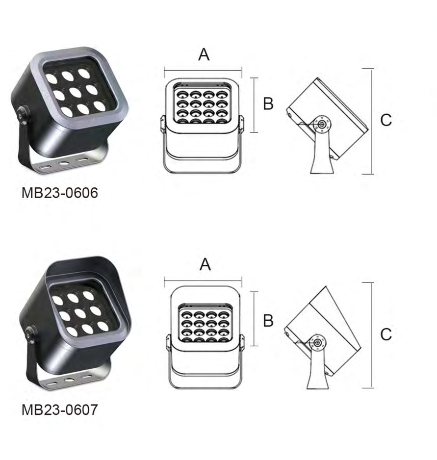 MB23-0606 / MB23-0607 Ground / bracket product illustration and drawing