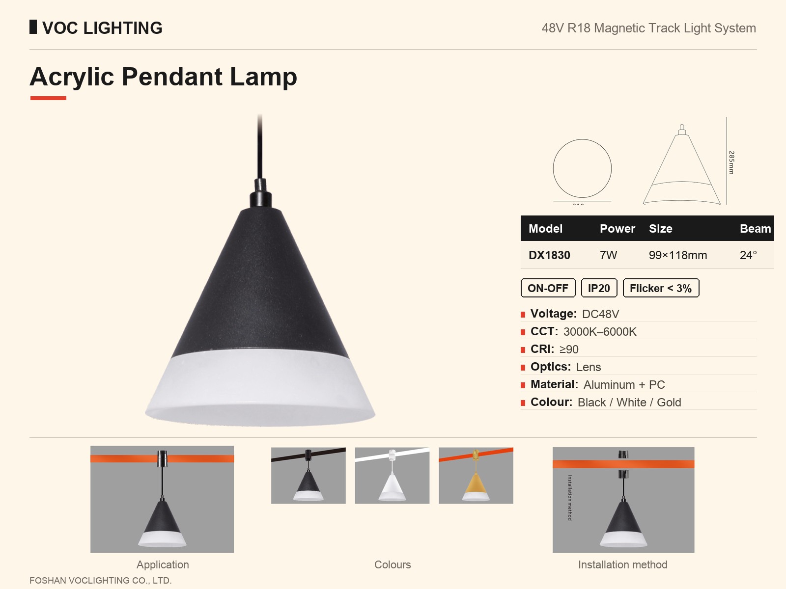 DX1830 Acrylic Pendant Lamp