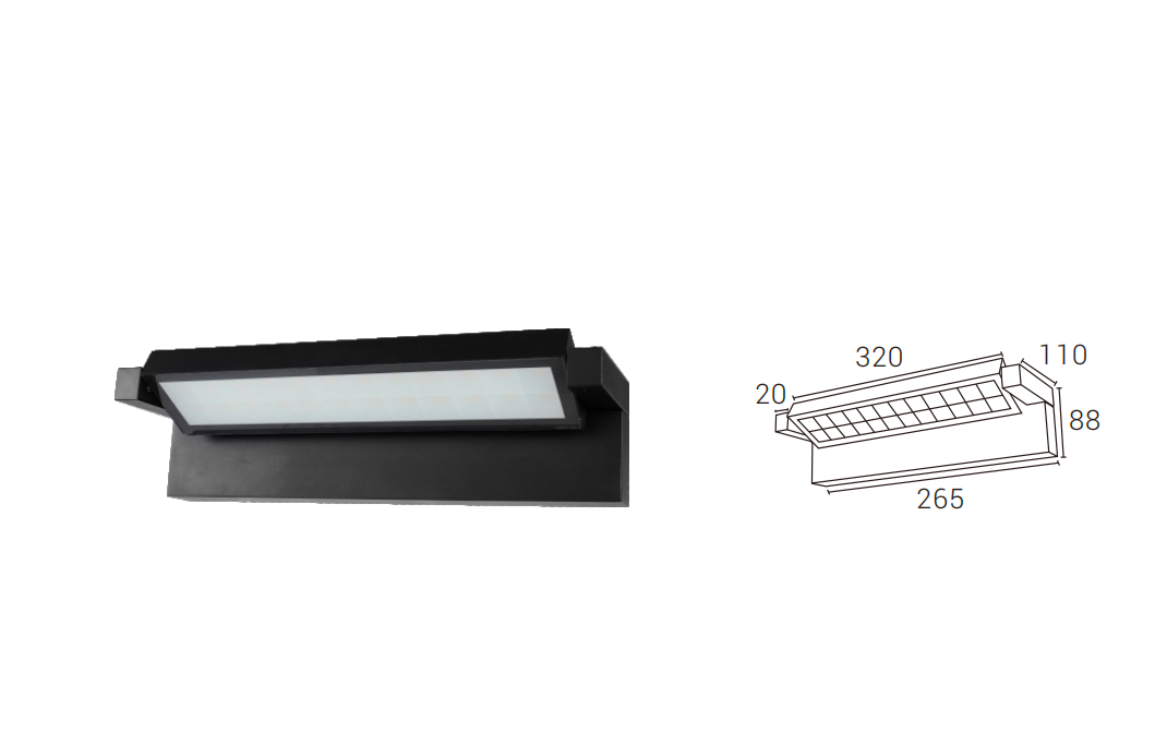 DFB-6226L wall light and dimension drawing