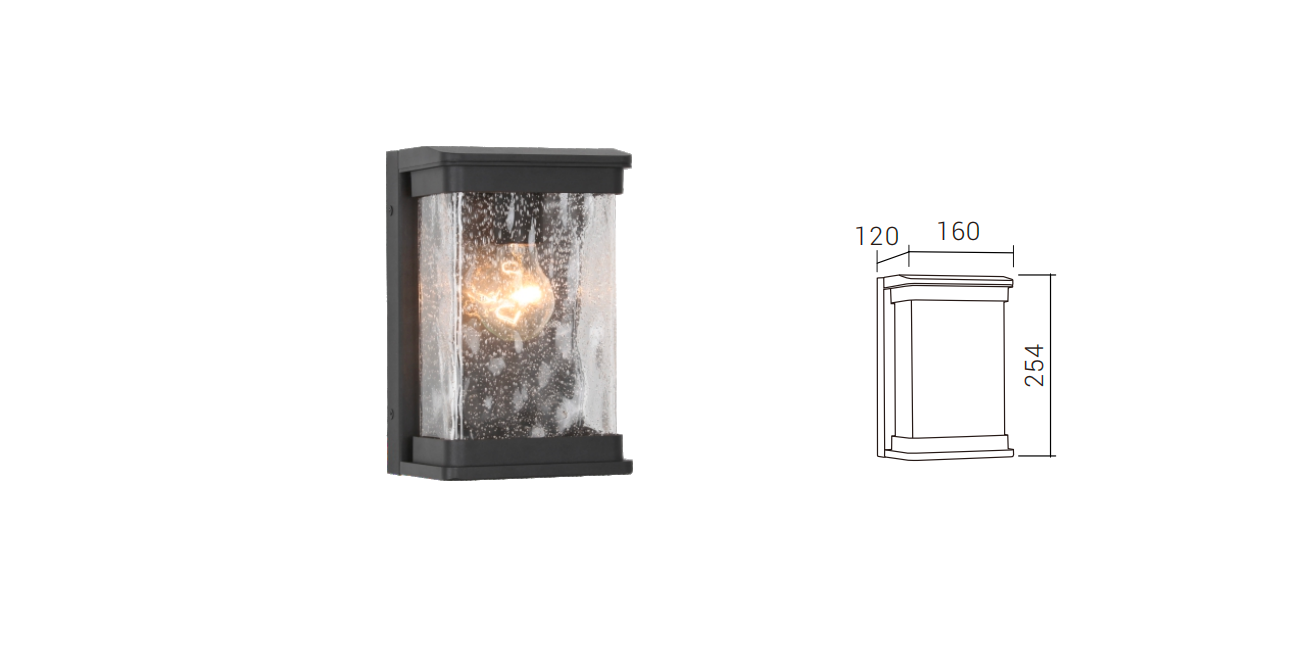 DFB-H9061 wall light and dimension drawing