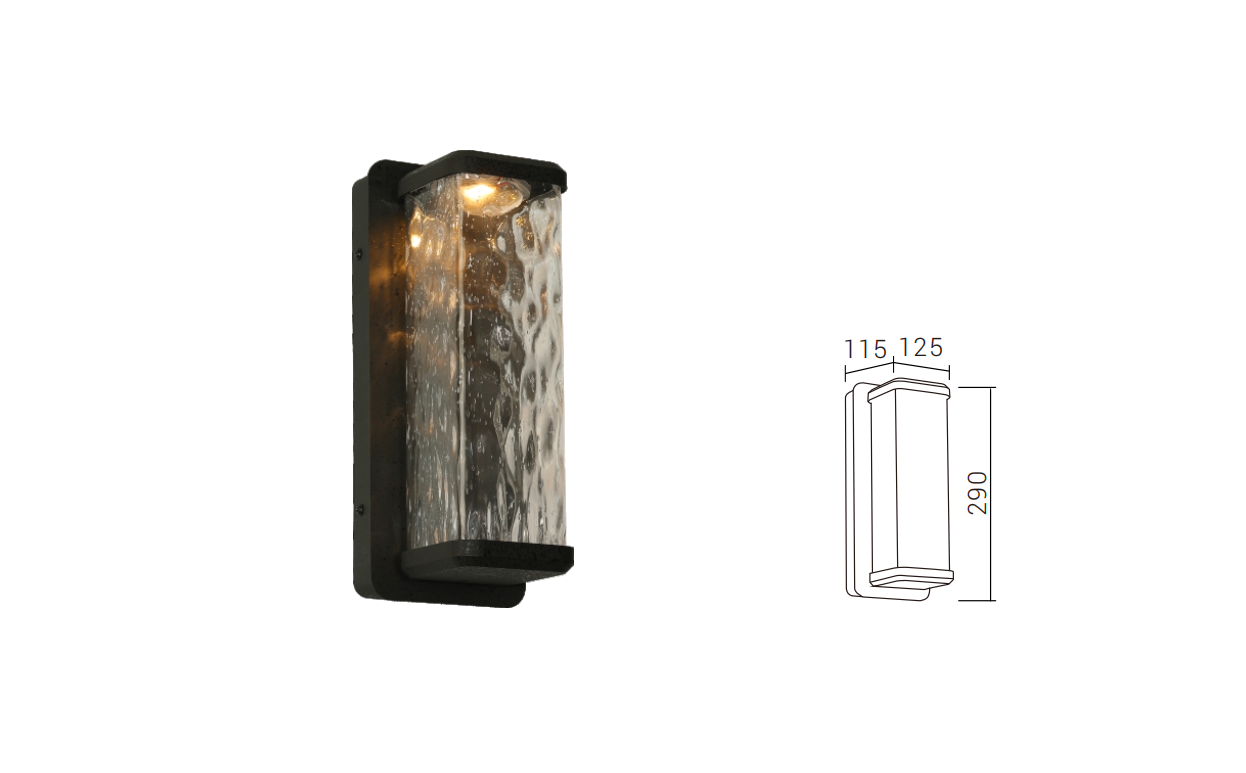 DFB-H9026 wall light and dimension drawing