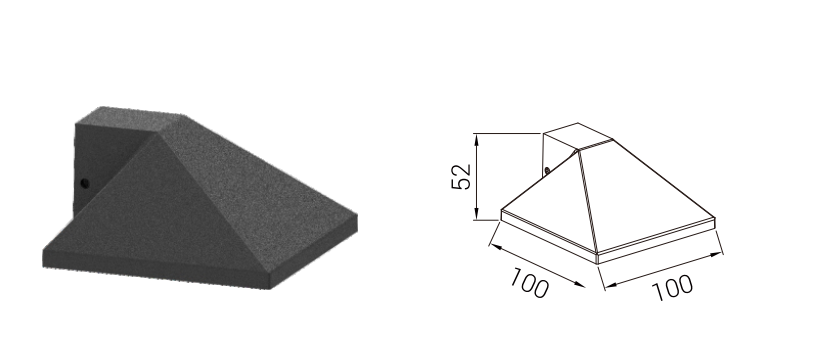 DFB-154 wall light and dimension drawing