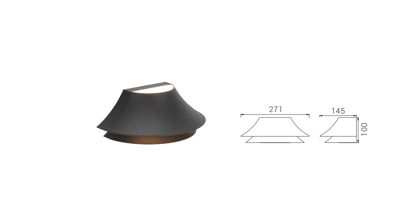 DFB-K411 wall light and dimension drawing