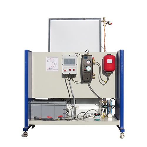 Renewable Energy Hot Water Production: Solar Water Heater Flat Collector On Roof Didactic Equipment Vocational Training Equipment Renewable Training Equipment