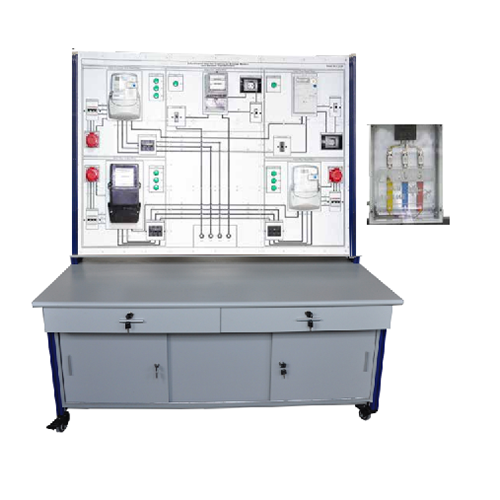 Unità didattica per la formazione sui contatori di energia e sui trasformatori elettrici. Attrezzatura didattica per l'automazione degli edifici. Attrezzatura didattica.