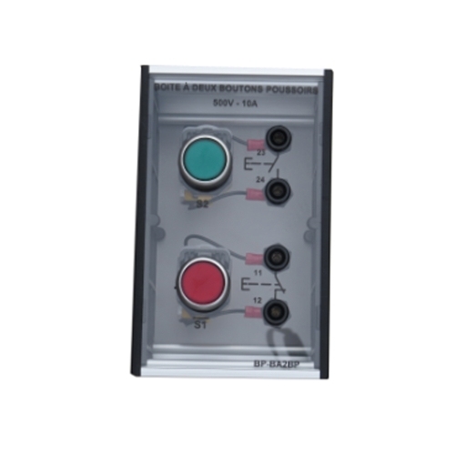 Kotak dengan Dua Tombol Tekan, Meja Pelatihan Sekolah, Peralatan Laboratorium Sekolah, Peralatan Pelatihan Listrik Pendidikan