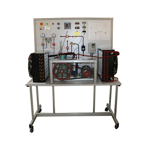 Entrenador para el estudio del compresor de refrigeración de tipo abierto. Equipo de enseñanza. Equipo de formación profesional.
