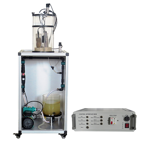 Unidade de absorção de água e areia controlada por computador - Equipamento didático para o ensino profissional - Equipamento para laboratório de mecânica dos fluidos