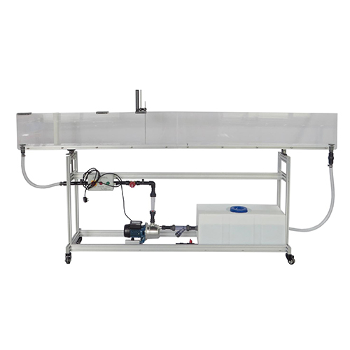 Dispositivos de Distribuição e Medição em Canal Aberto, Canal de Escoamento de 2,5 metros, Equipamento Didáctico, Equipamento para Formação Profissional, Equipamento para Laboratório de Mecânica dos Fluidos