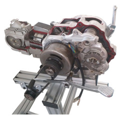 Entrenador de motores de gasolina monocilíndricos de cuatro tiempos. Equipo didáctico para la enseñanza de la automoción.
