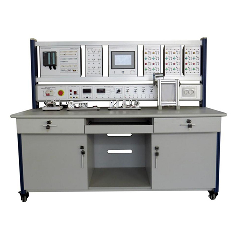 Bancada de treinamento para CLP industrial, equipamento educacional para laboratório, equipamento demonstrativo para laboratório de instalação elétrica.