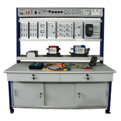 Stanowisko do badania falowników – sprzęt dydaktyczny dla szkół, wyposażenie do szkoleń, stanowisko do ćwiczeń z transformatorami.