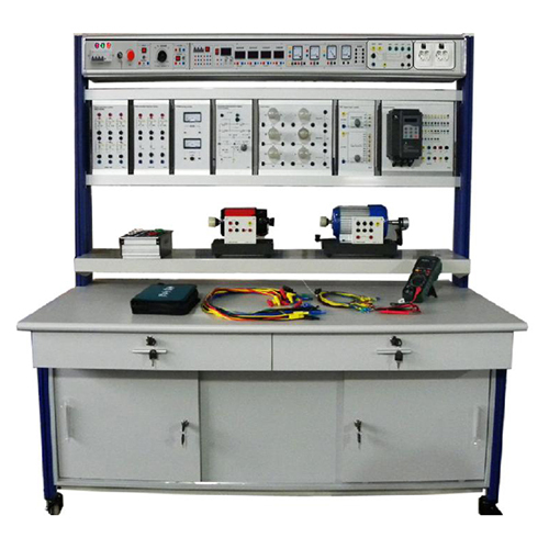 Stanowisko do badania falowników – sprzęt dydaktyczny dla szkół, wyposażenie do szkoleń, stanowisko do ćwiczeń z transformatorami.