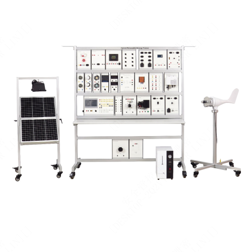 Equipamento educativo para formação em energias renováveis ​​híbridas, formação em competências técnicas, sistema de formação em energias renováveis.