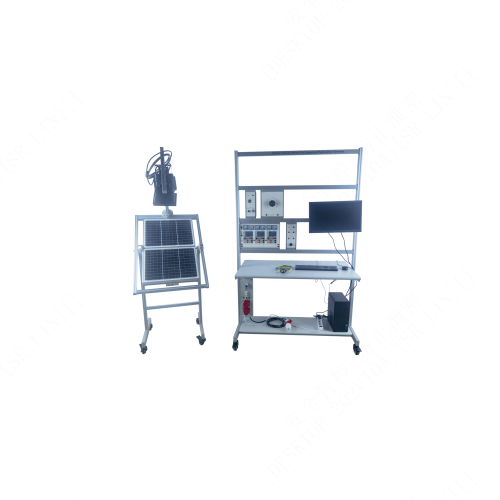 Bancada didática móvel para estudo de sistemas fotovoltaicos, equipamento educativo, formação em competências técnicas, sistema de formação em energias renováveis.