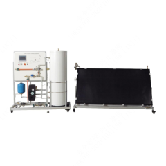 Equipamento de formação em energia solar térmica, equipamento educativo, formação em competências técnicas, sistema de formação em energias renováveis.
