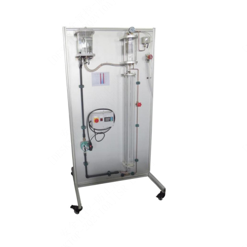 Pacote didático para demonstração de ebulição em fluxo contínuo, com instruções para formação em transferência de calor e equipamentos.