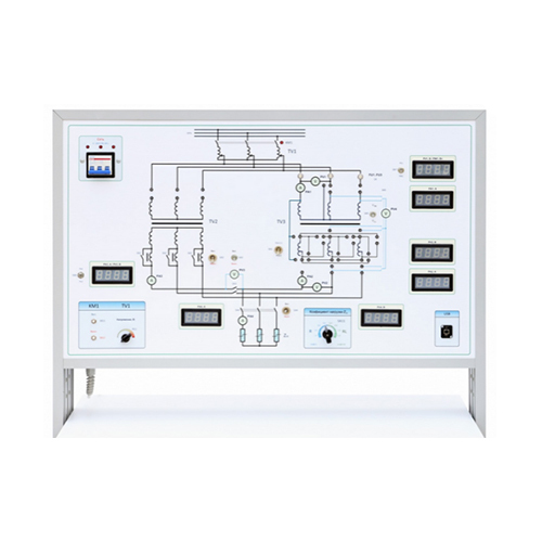 Soporte para trabajos de laboratorio en el curso "Máquinas Eléctricas". Equipos de laboratorio eléctrico. Equipos didácticos. Equipos educativos.