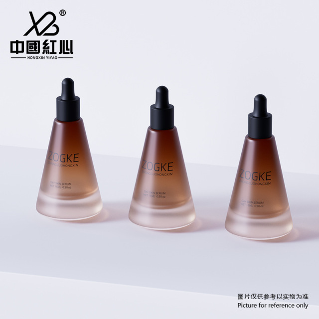 New spot 20ml frosted tea penetrating conical bottle thick bottom spray bottle dropper essential oil perfume bottle essence Huafen bottling