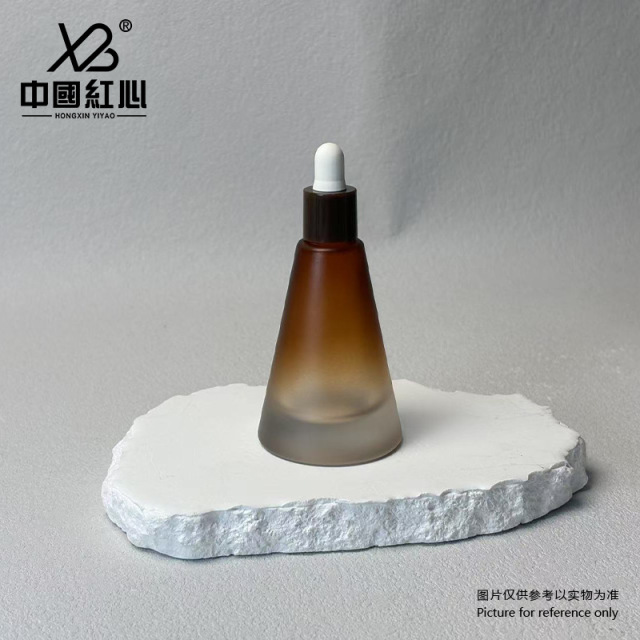 New spot 20ml frosted tea penetrating conical bottle thick bottom spray bottle dropper essential oil perfume bottle essence Huafen bottling