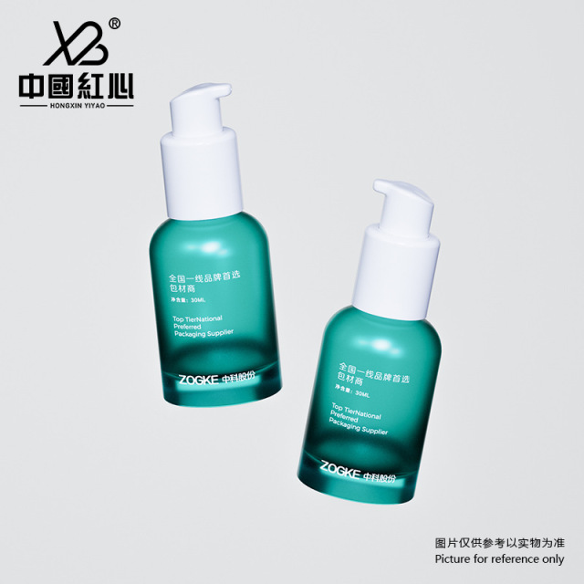 Manufacturer's stock: 10ml, 30ml, 50ml, 100ml frosted blue-green thick bottom cake bottle, food grade glass Glass essence Lotion bottle